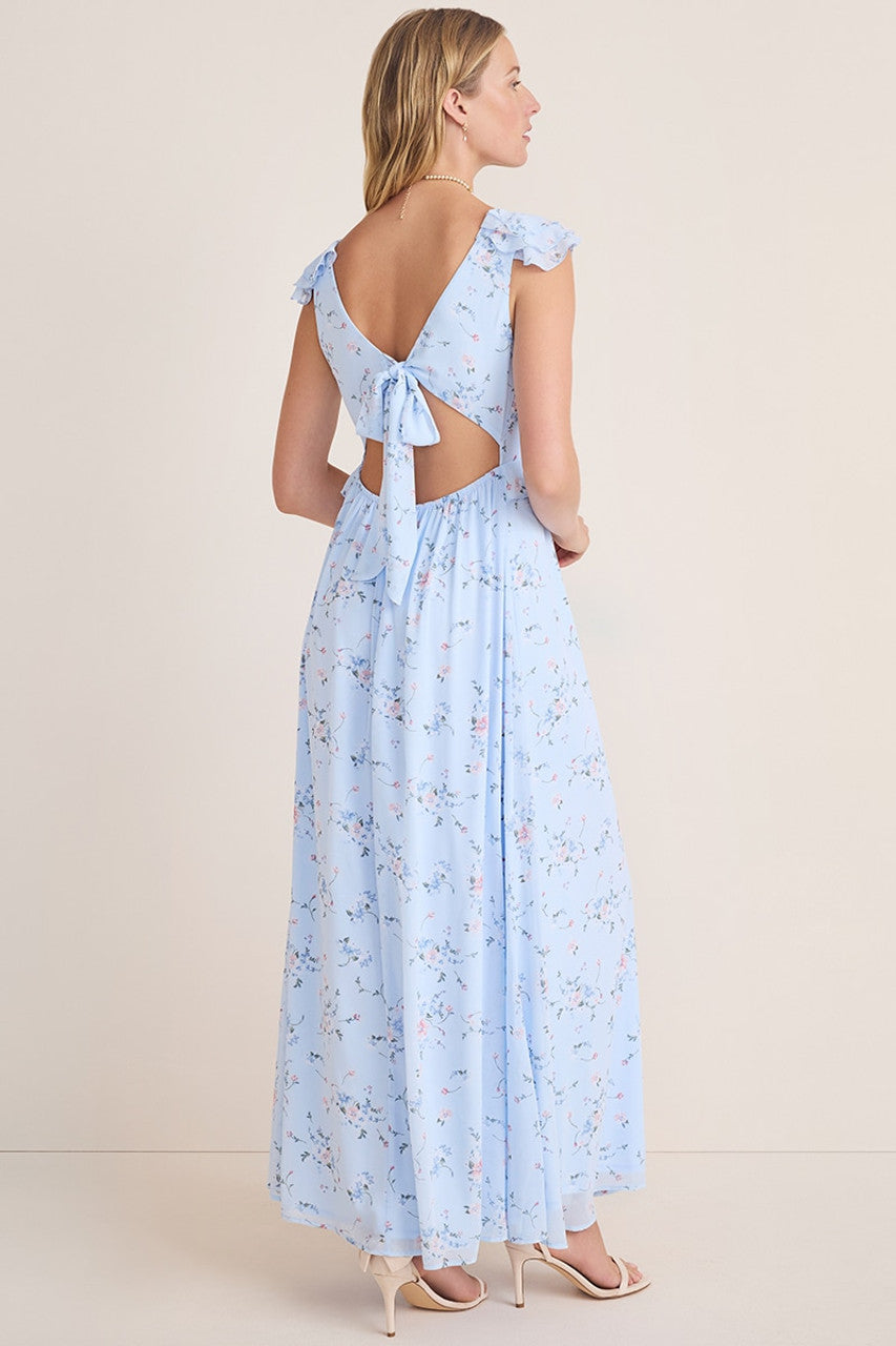 Bow-Back Floral Maxi Dress