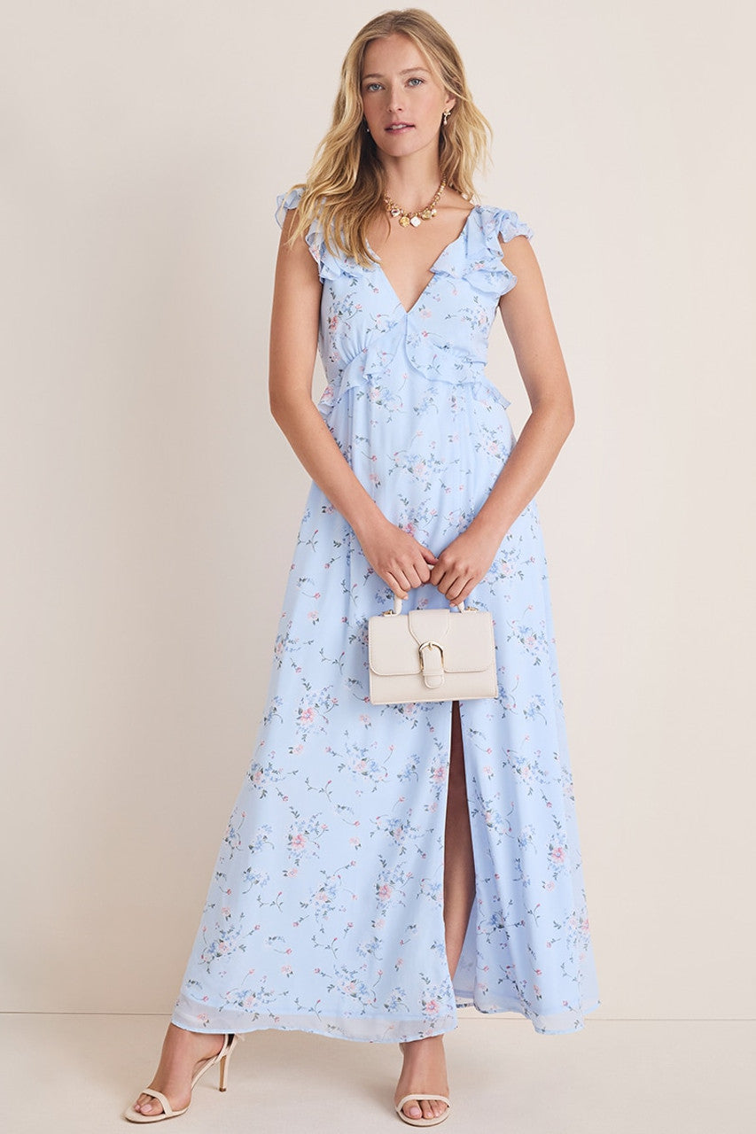 Bow-Back Floral Maxi Dress